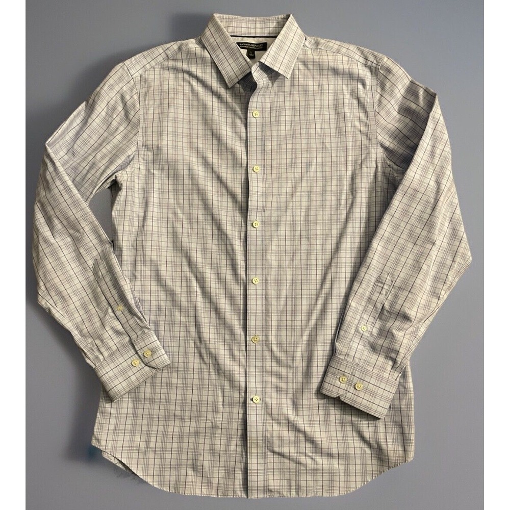 Banana Republic Long Sleeve Button Up Shirt Multi Color Plaid Slim Large JBHS